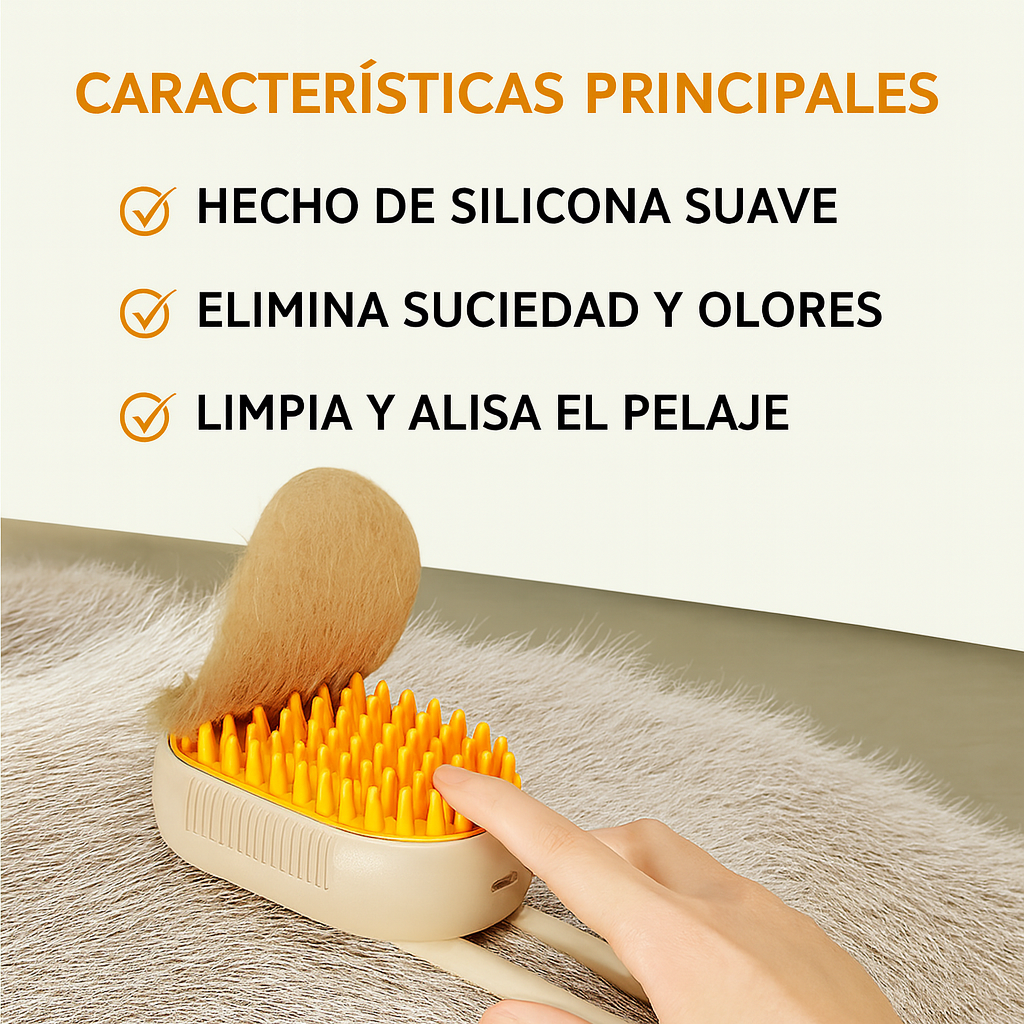 Cepillo a vapor 3 en 1 spa para mascotas